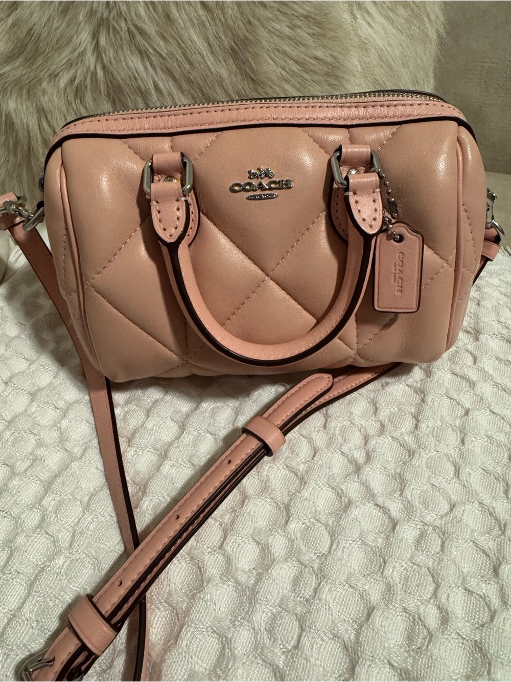 🌸 Coach Quilted Leather Mini Rowan Satchel Crossbody